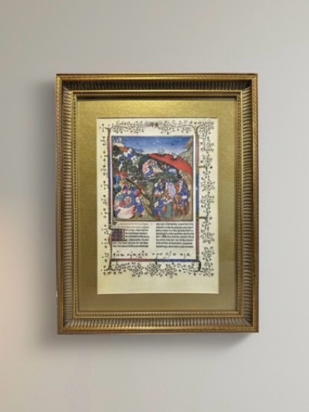 Framed Print Medieval Book of Hours Illumination Burial Scene Memento Mori Art